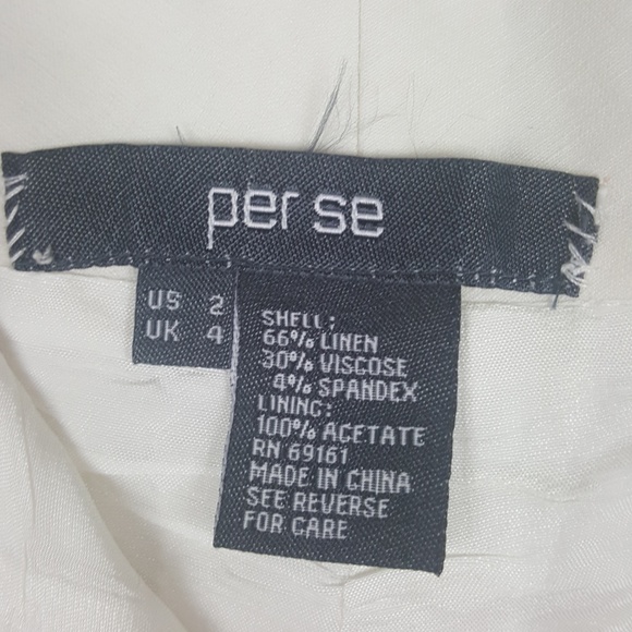 Per Se Mixed Linen White Pant Suit - Picture 3 of 3